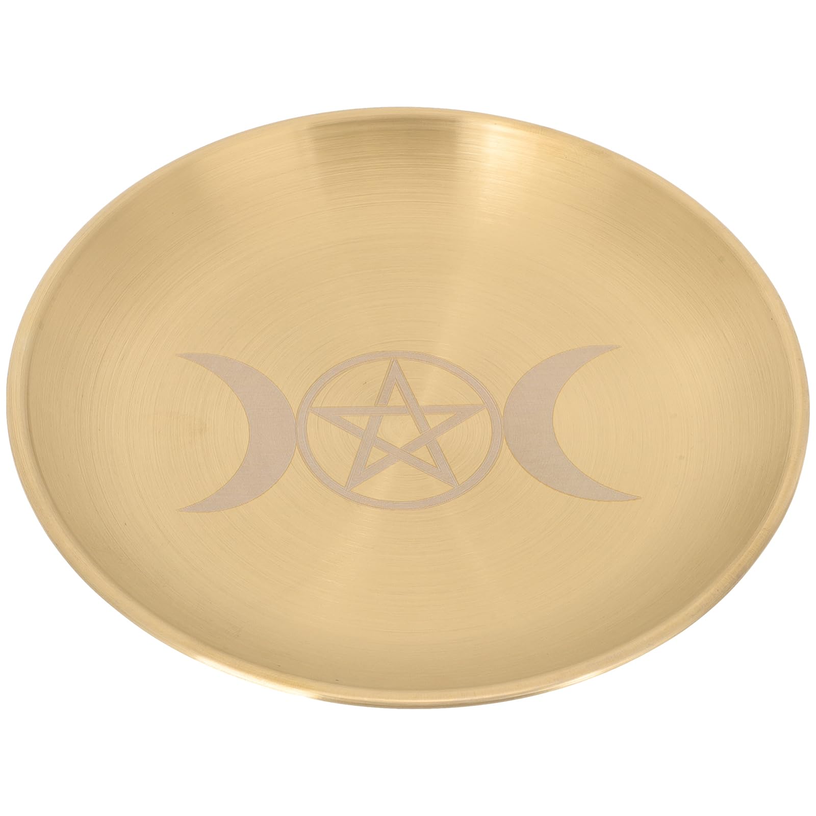 RORPOIR Pentagram Decorative Candle Holder Tray Metal Storage Plate for Tarot Ceremony Rituals and Home Decor for Taper Candles and Serving Trays
