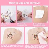 ACWOO Kids Temporary Tattoos 60 Sheets Mermaid Dinosaur Cartoon Waterproof Fake view 4
