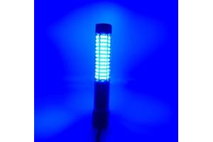 BLUERICE Submersible Fish Finder, Underwater Lure Bait Light, Fish Attracting Lamp, Night Fishing Light, Boat Fishing Light, Pool Light 12V 10.8W 180 LEDs 1080 Luminous IP68 with 5M Cord