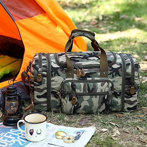 Plambag Canvas Duffle Bag for Travel, 60L Duffel Overnight Weekend Bag(Camouflage) 2 Plambag Canvas Duffle Bag for Travel, 60L Duffel Overnight Weekend Bag(Camouflage)