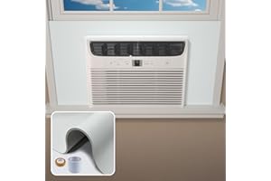 ZENGSHI LIFE MUSEUM Window Air Conditioner,Side Insulated Foam Panel SBR001WHITE, Summer/Winter Heat and Draft Insulating,Two-Piece Panels Window Seal SBR (WHITE)