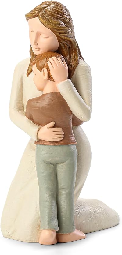 Carracci Mother and Son Figurines, Hand-Painted Statues for Gifts