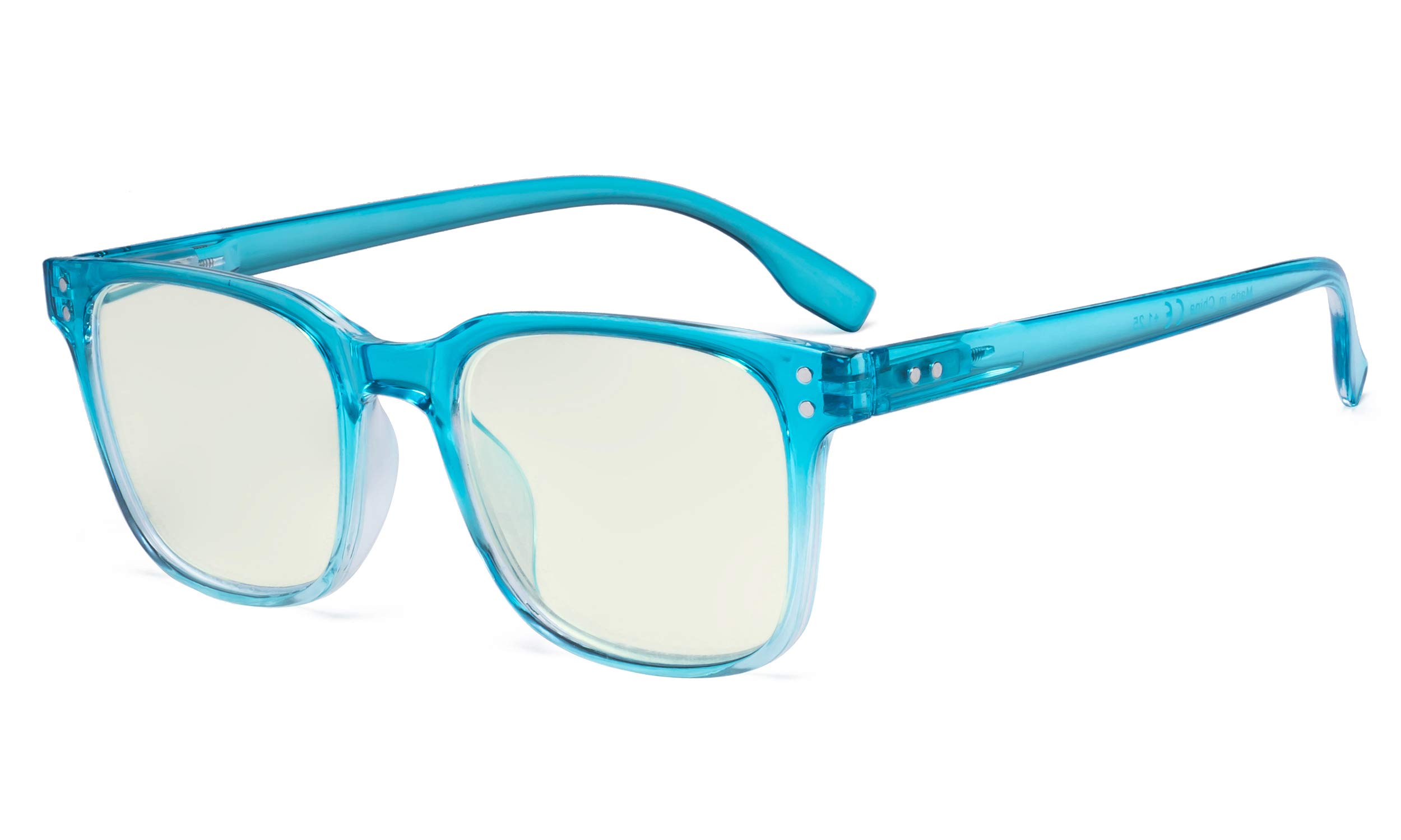 Eyekepper Large Blue Light Filter Glasses Men Women - Square Computer Reading Glasses Blocking UV Rays Anti Screen Glare - Blue +0.50 — image 1