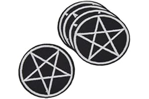Pentagram Patch 5Pcs Pagan Goth Pagan Symbols Embroidered Applique Sew On Emblem Badges for Clothing Bags Sewing Bags Lovely 