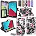LG G4 Case - Cellularvilla Pu Leather Wallet Flip Open Pocket Credit/id Card Slots/holder & Wrist Strap Case Cover for LG G4 (Black Pink Flower)