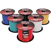 GS Power 600ft CCA 18 Gauge Wire Automotive, 100ft Spool-6 Colors, 18 AWG 12v, Speaker Electrical Wire Low Voltage Primary for Car Stereo Audio Trailer Harness Hookup Wiring LED Light DIY