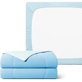 REST Buy 2 GET 30 Percent Off : Evercool Comforter Plus Fitted Sheet Bundle at 30% Discount, in Light Blue, Full Size