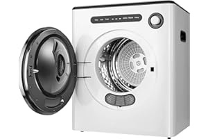 OOTDAY Portable Clothes Dryer, Front Load Compact Laundry Dryers with Exhaust Pipe, 850W, ABS Control Panel, 9lbs Compact Dryer for Apartments, Home, Dorm, White