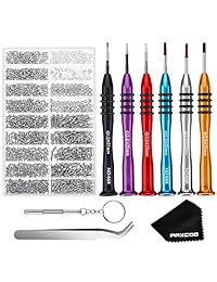 Paxcoo Kit de reparación de gafas con 6 destornilladores magnéticos y tornillo de cristal para gafas, cristal de ojo, reparación de gafas de sol