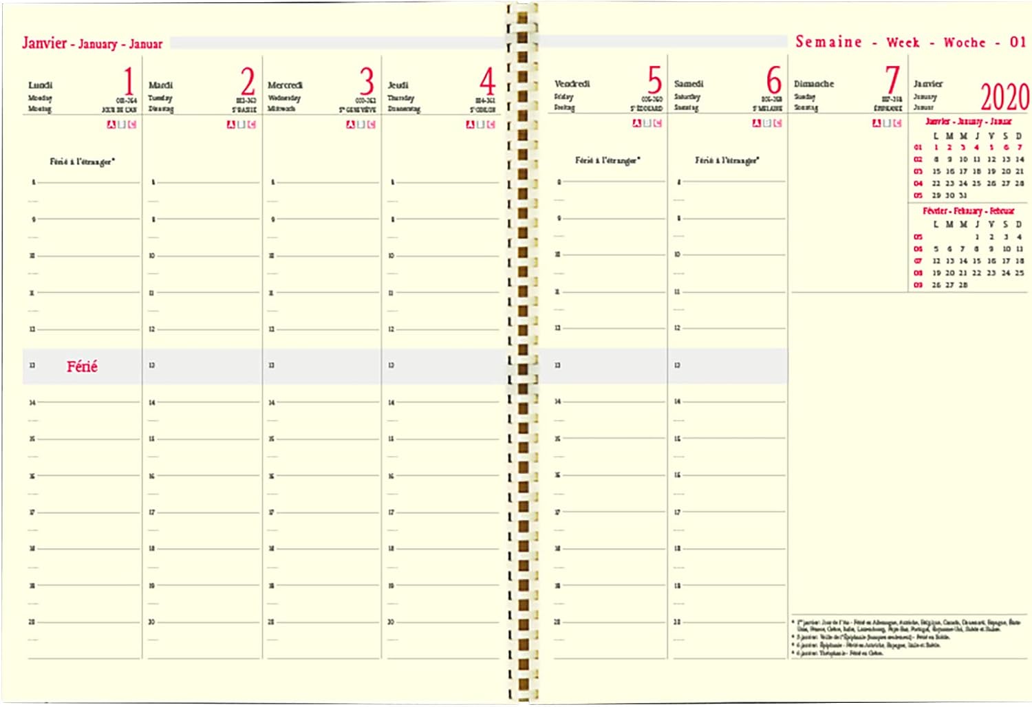 Pack 2025 Milano 27S Oberthur Diary Black 1 Week on 2 Pages + 1 Stylus Touch Blumie Pen - Image 3