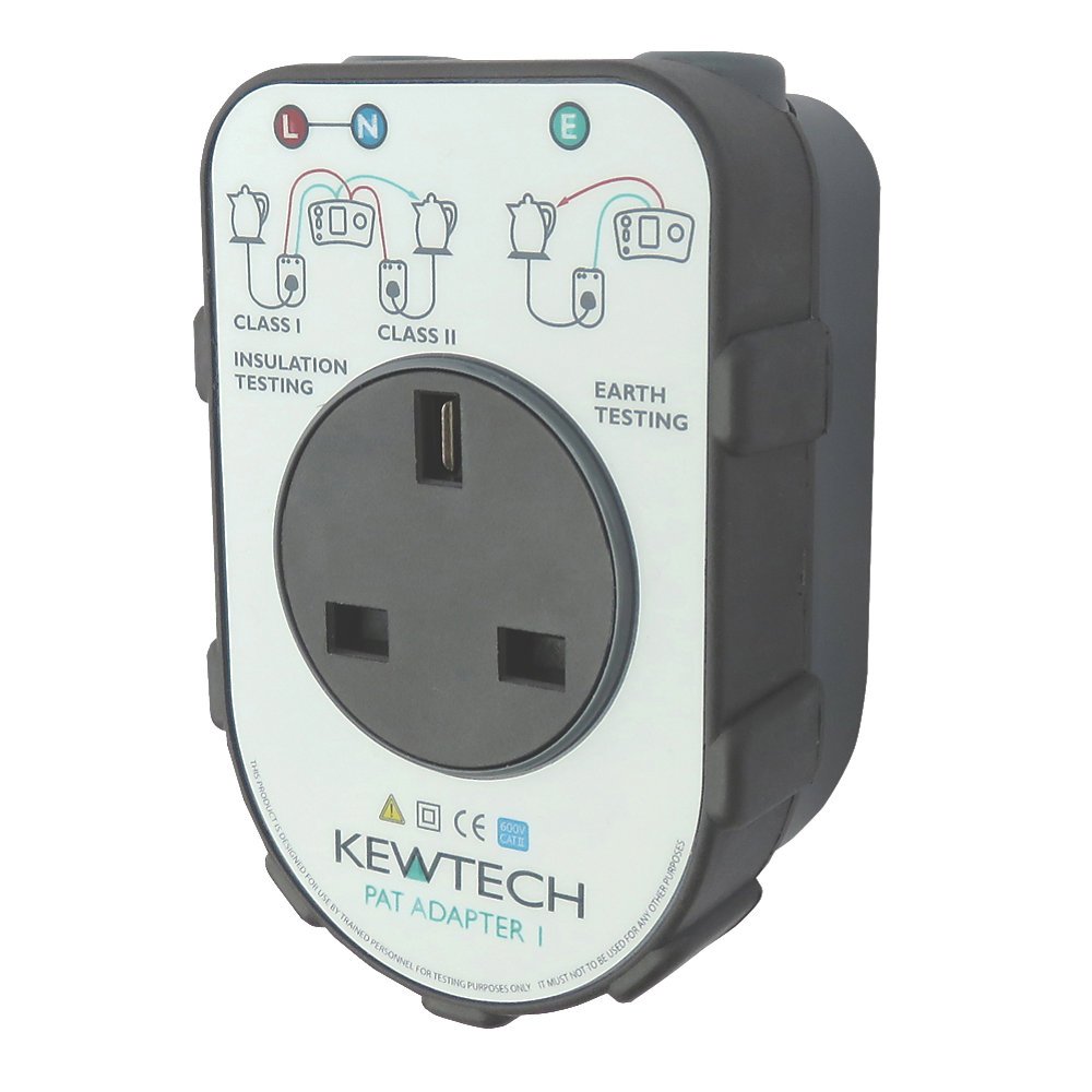 Kewtech PATADAPTER1 Portable Appliance Adaptor Box For 17th Edition Multifunction Testers,Grey