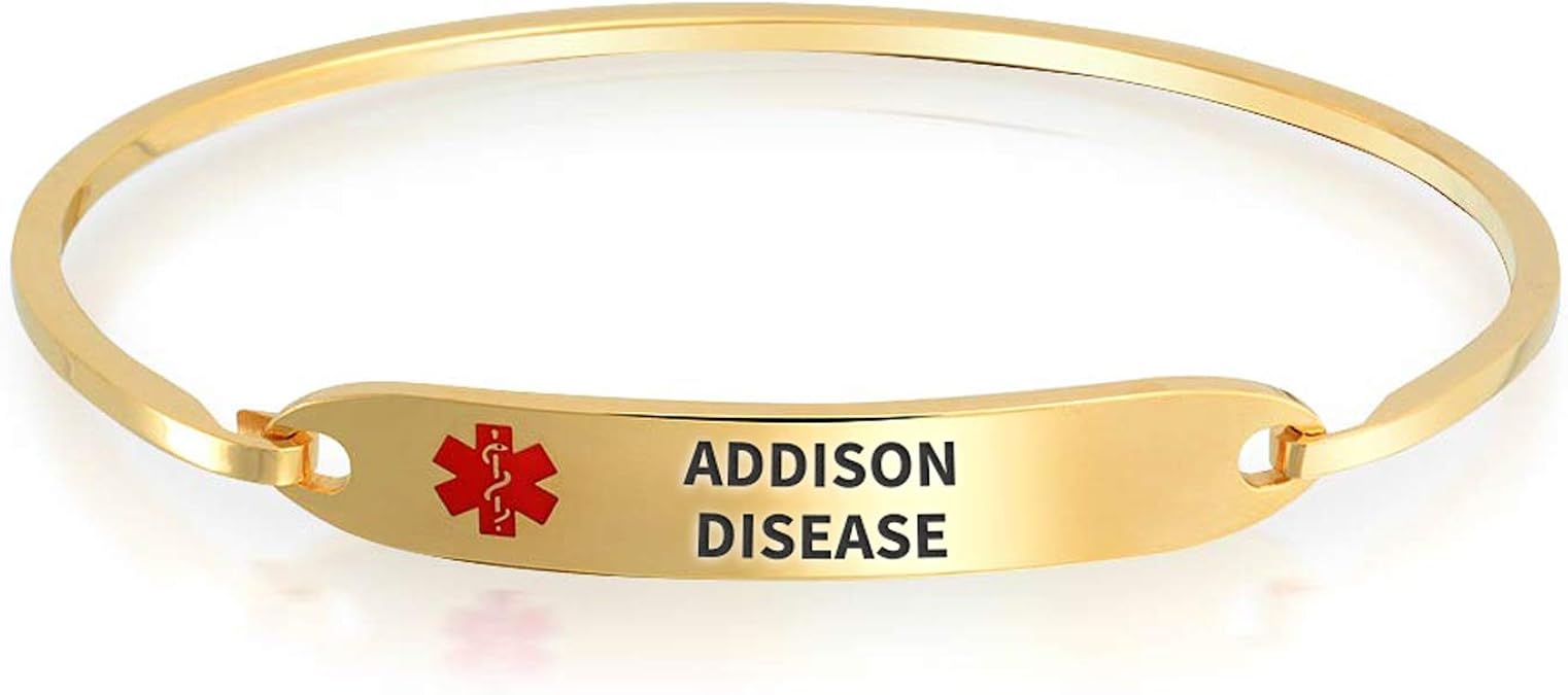 Addison Disease Medical Identification Medical Alert ID Sleek Bangle