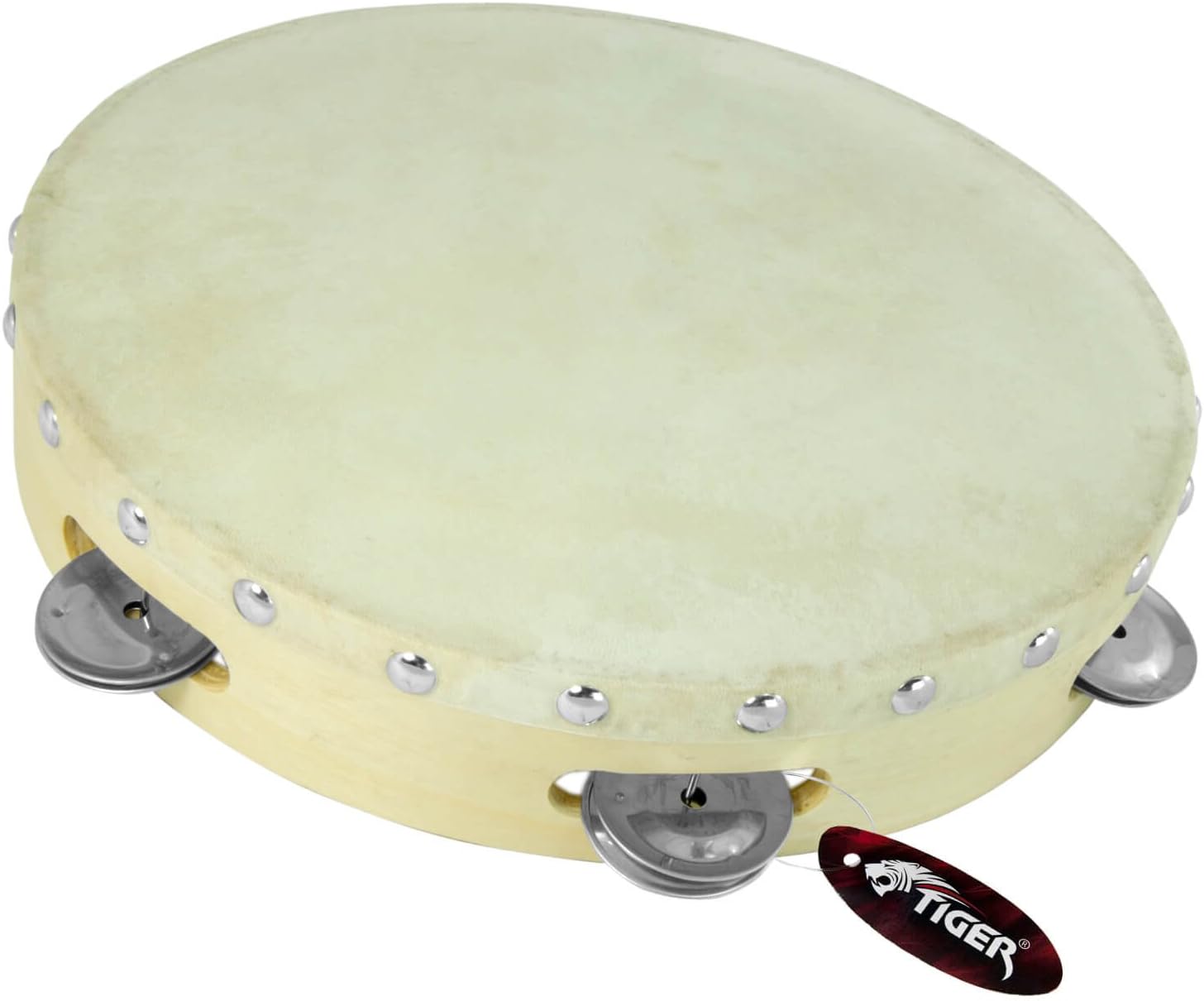 Tiger 10" Single Row Tambourine Wooden Tambourine Amazon.co.uk