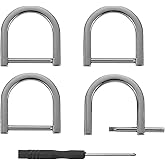 uxcell D-Rings Screw in Shackle, Zinc Alloy Horseshoe U Shape D Ring Buckle Purse DIY Leather Craft Keychain