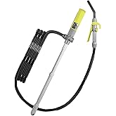 TERA PUMP Fuel Transfer Pump w/Quick Flow Control Nozzle & Telescopic Tube - 3X Electric Power Options: 12V AC/DC Plug-in & DC Inverter Clips, 10FT Discharge Hose, Gasoline, Water (2.9 GPM)
