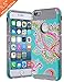 AnnBay iPhone 6 Plus /6s Plus Case 5.5 Inch,High Impact Hard Hybrid Dual Layer Heavy Duty Case Armor Cover with Totem Flower Pattern - Gray