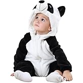 MICHLEY Unisex Baby Animal Costume Winter Autumn Flannel Hooded Romper Cosplay Jumpsuit