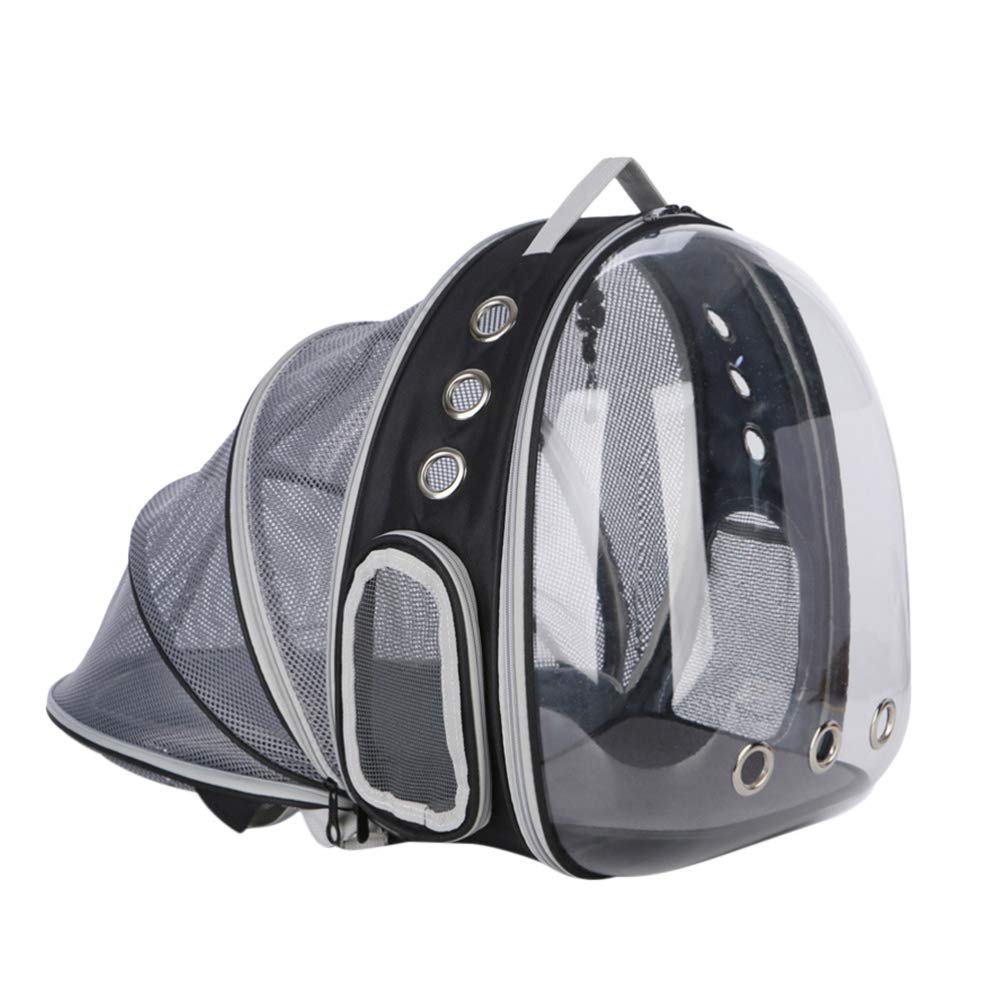 Balacoo Expandable Cat Carrier Backpack Space Capsule Transparent Bubble Pet Carrier Outdoor Pet Cat Dogs Carrier for Small Dog Pet Cat Hiking Traveling (Black)