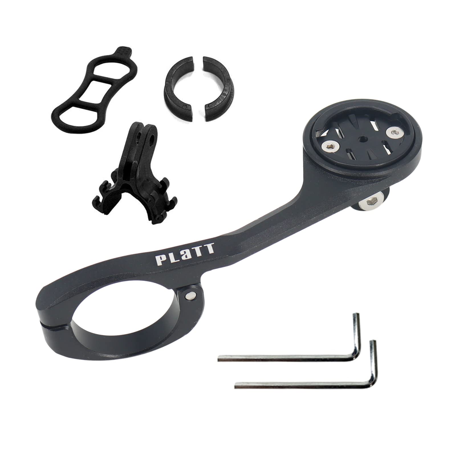 PLATT Bike Computer Mount for Garmin Edge,Aluminum Alloy Bicycle Garmin Edge Mount Compatible with 31.8mm 25.4mm Handlebar(Black)
