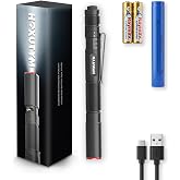 Hoxutym Rechargeable Pen Light with Pocket Clip, Dual Power Flashlight | USB-C Charging or AAA Backup, Pocket Penlight with Twist Focus, Ideal for Inspection, Work &amp; Everyday Use
