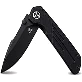 CIVIREVIC EDC Folding Pocket Knife with G10 Handle - Black | 3.15" Stonewashed D2 Steel Blade for Daily Carry