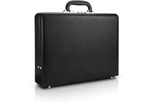 HAESTUS Briefcases for Men, Professional Leather Briefcase with Lock, Hard Shell Business Brief Case, Durable Executive Attache Case for Laptop Documents, Mens Hard Briefcase for Work Office Travel