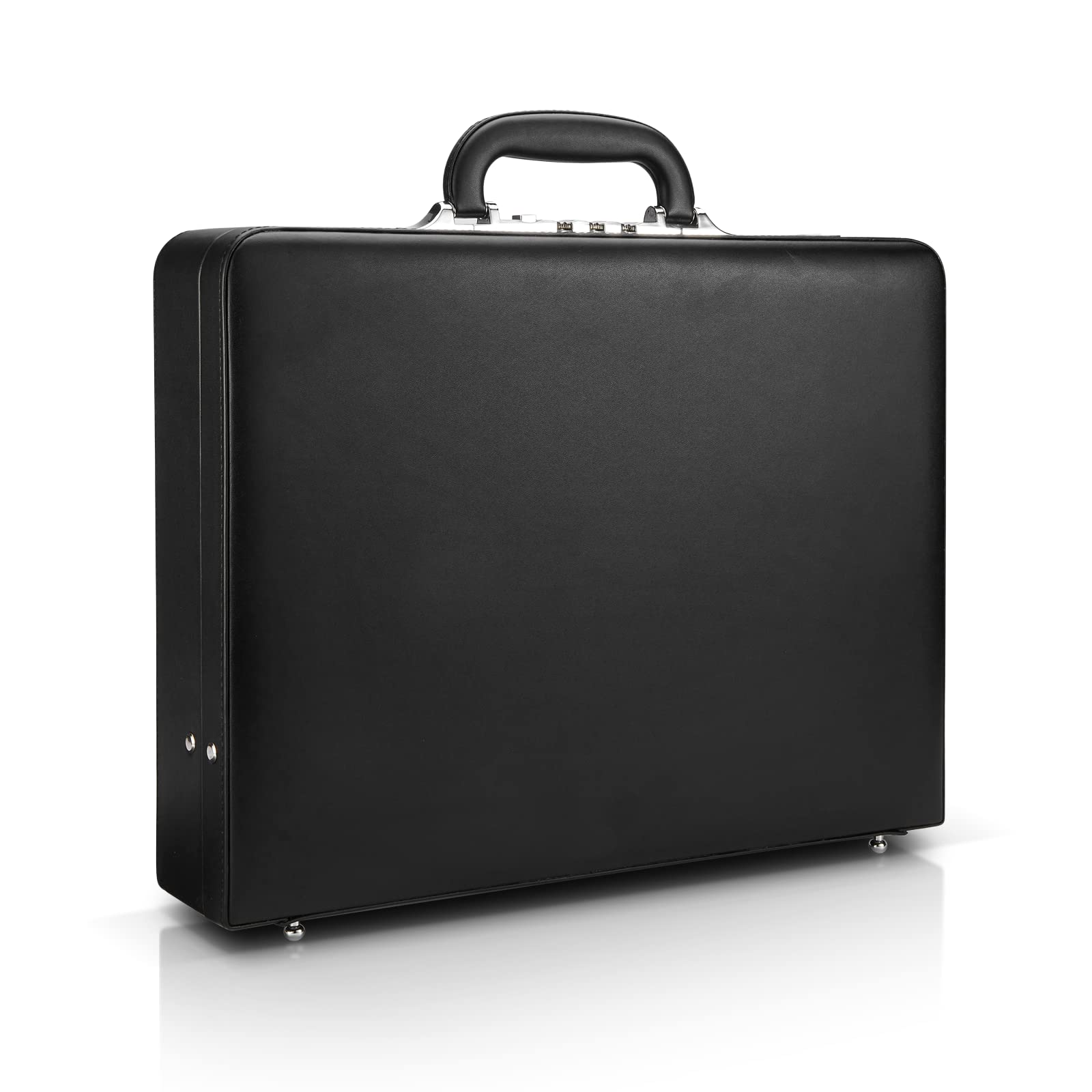 Briefcases for Men, Professional Leather Briefcase with Lock, Hard Shell Business Brief Case, Durable Executive Attache Case for Laptop Documents, Mens Hard Briefcase for Work Office Travel
