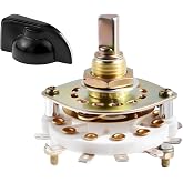 FOCMKEAS KCZ 2P5T Rotary Band Switch, 2 Pole 5 Position, 1 Deck | Band Channel Rotary Selector Switches, Waveband switches with Knob for TV, Radio, Electronic Device
