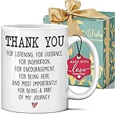 Koouyiedy Thank You for Being a Part of My Journey Thank You Gifts for Women, Christmas Appreciation Gift for Teacher, Coworker, Friends, Boss, Mentor, Farewell Gift 11OZ White