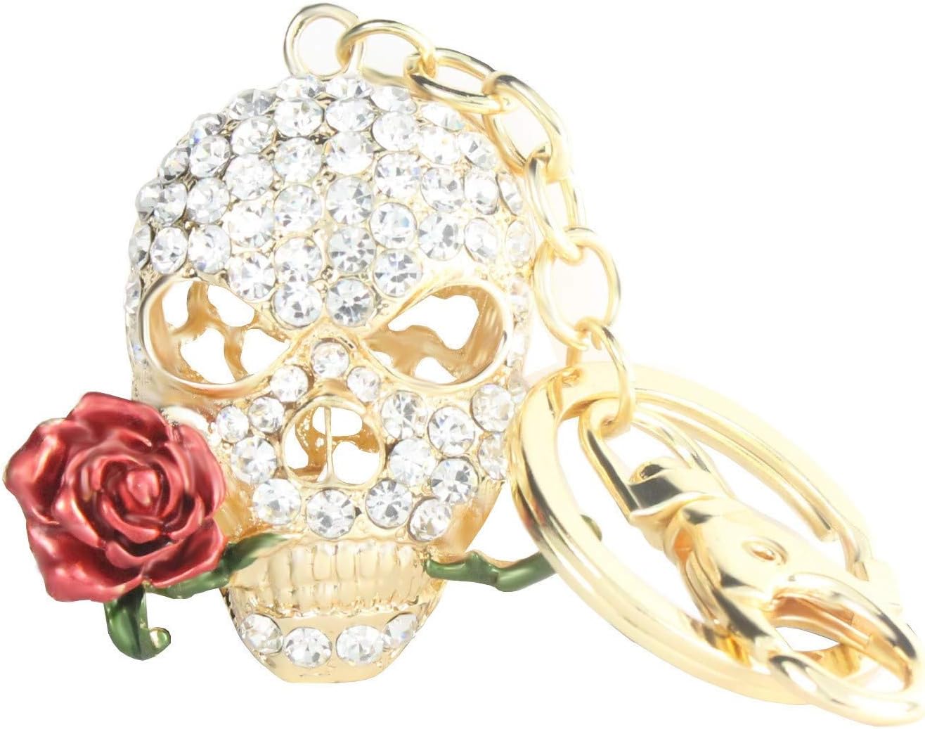 Quadiva Bag Charm Skull decorated with crystals, bag jewellery for ladies