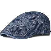 Quanhaigou Unisex Denim Newsboy Hats Flat Ivy Gatsby Cabbie Driving Berets Hat Cotton Dad Cap for Men Women