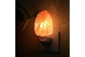 Fantasee Himalayan Salt Lamp Night Light with Extra Bulbs, Natural Hand Carved Salt Crystal Wall Light Release Negative Ions 