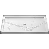 60 in. L x 36 in. W x 4 in. H Shower Pan, Single Threshold Shower Base with Center Drain, Shower Pan Base with Slip Resistant