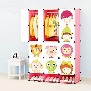 Armario De Ropa Portátil Para Niños De Dibujos Animados Armario