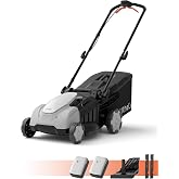 Litheli 18-inch 40V Brushless Lawn Mower for Garden Yards, Lightweight Cordless Lawn Mower Battery Powered with 6-Position Height Adjustment, 2x5.0Ah Battery Included