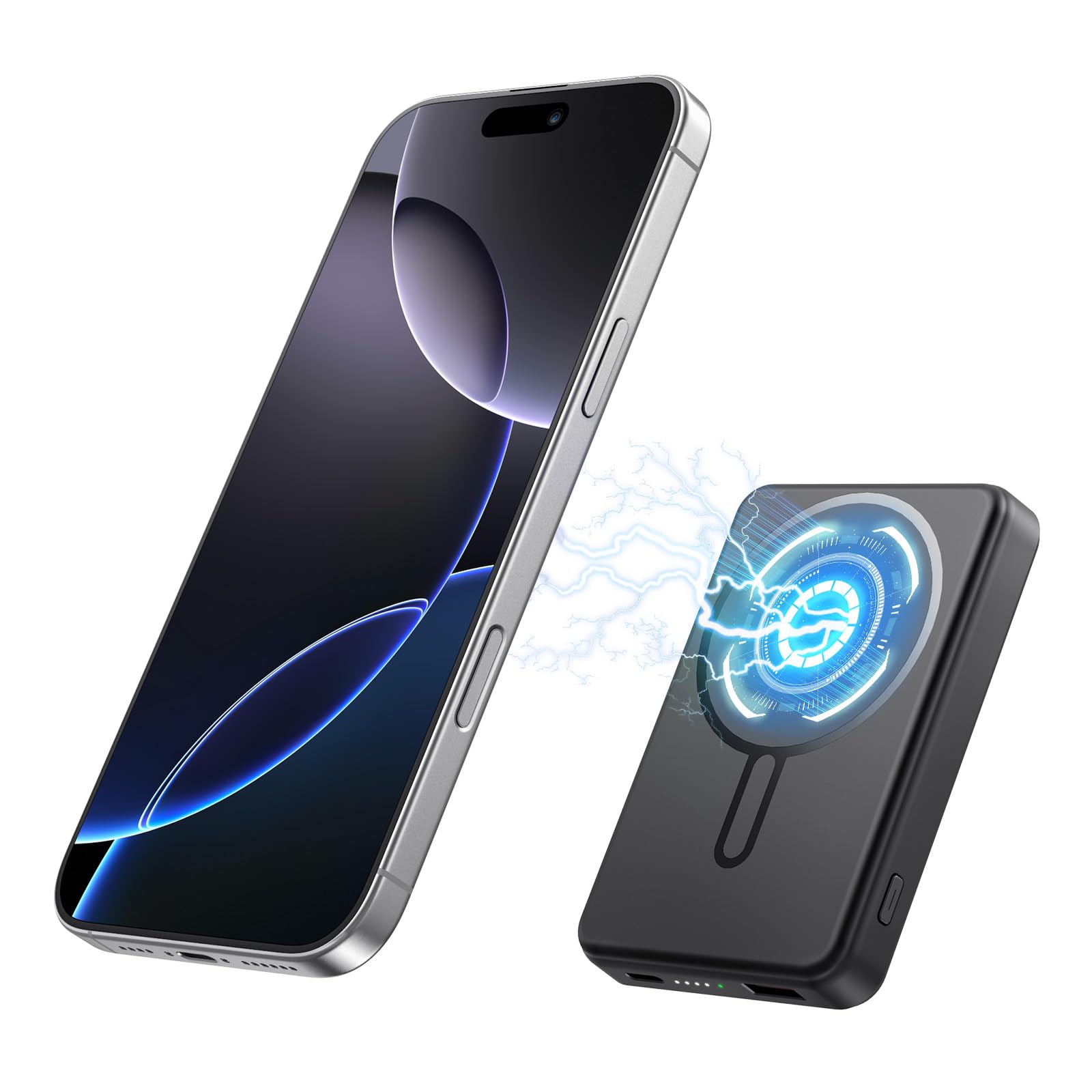 Aterob for Magsafe Portable Charger Battery Pack - 12000mAh Magnetic Power Bank PD 22.5W USB C & 15W Wireless Fast Charging Battery Pack Phone Charger for iPhone 17/16/15/14/13/12 All Series