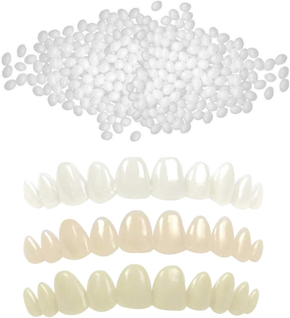 Temporary Tooth Repair Kit Moldable Thermal Fitting Beads A Realistic Looking Fix for a Missing or Broken Tooth - 3 Colors Shade Included