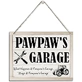 Rustic Pawpaw Wood Sign - Hanging Wall Plaque Decor for Farmhouse & Funny Garage - Father's Day Gift