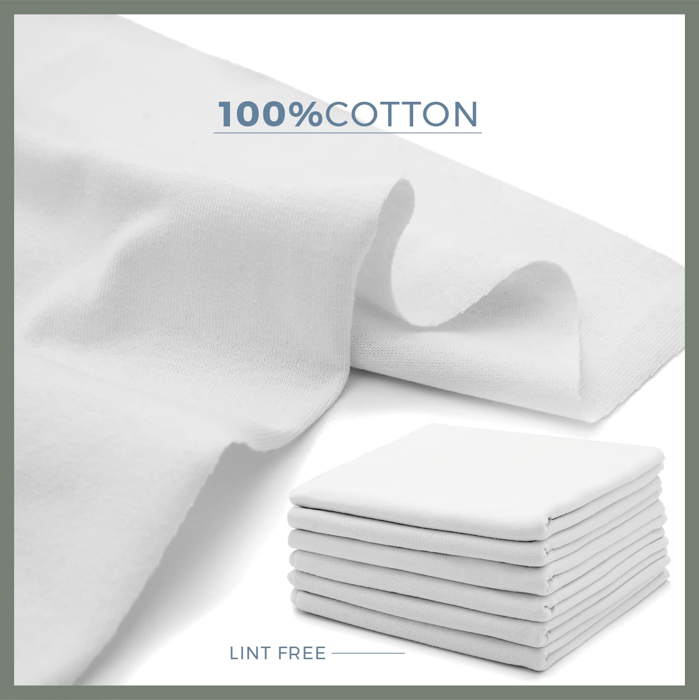 VALENGO New Lint Free Rags – 100% Cotton Cloth, Soft T-Shirt Rags, Lint Free Cloth for Staining Wood, Cast Iron, Dusting, Polishing, Painting and Cleaning – Reusable & Absorbent – 17”x17” (Pack of 7)