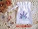 White Cotton Linen Gift Bags Drawstring Embroidered Sachet Purple Lavender Birds Wreath Floral 5