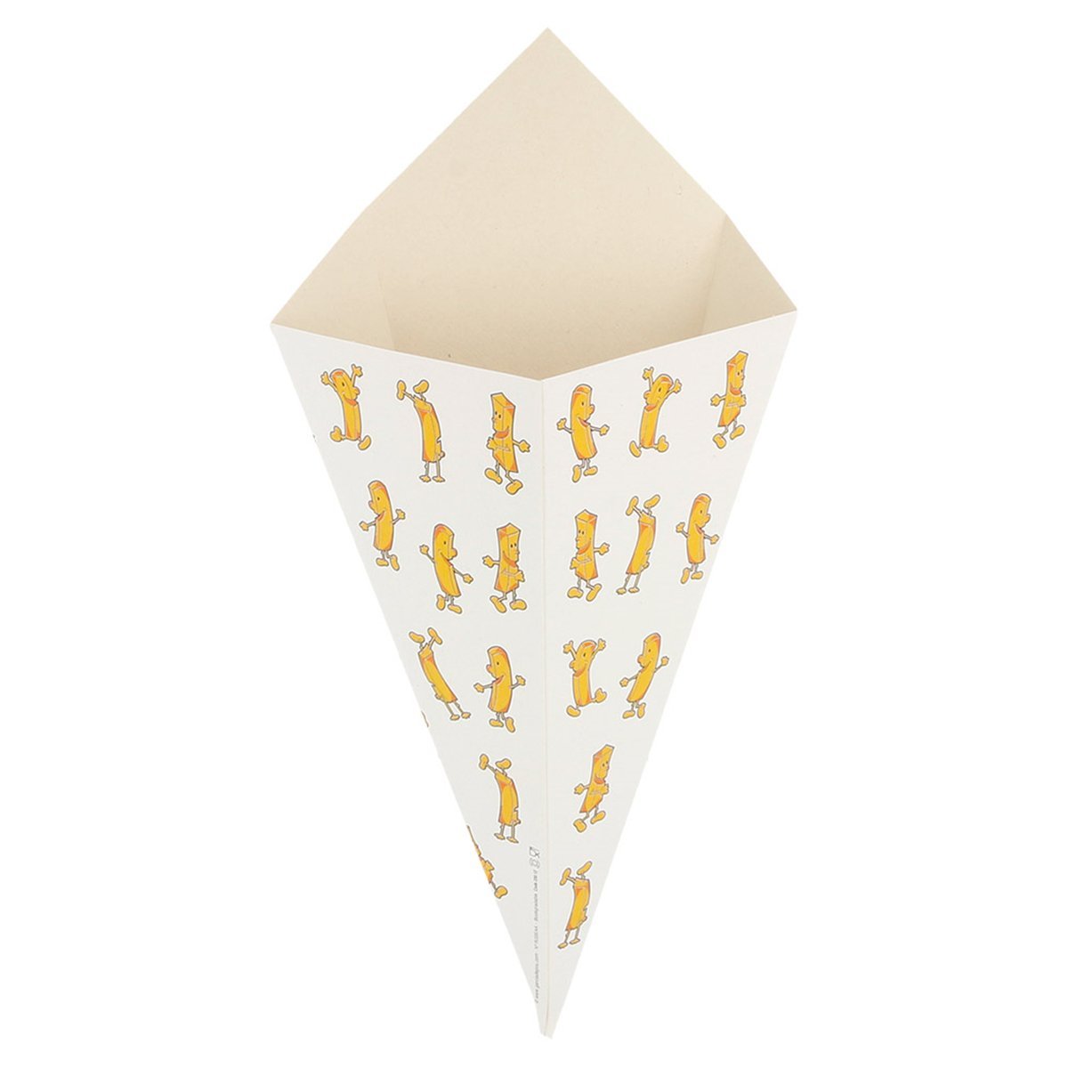 Cardboard Cones 250 G "Chips" 230 Gsm 27X16 Cm White Cardboard - 200 Units