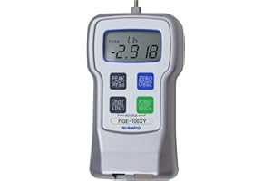 Shimpo FGE-100XY Digital Force Gauge, 100 lb/50 kg/500 N Measuring Range, 4-Digit LCD Display, 0.2% Accuracy