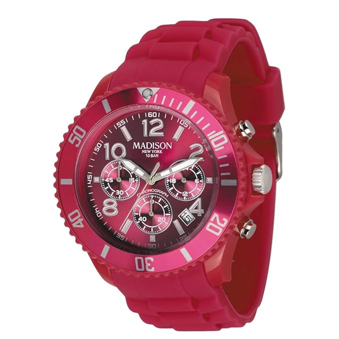 Madison New York Unisex-Armbanduhr Candy Chrono Chronograph Silikon U4362-20