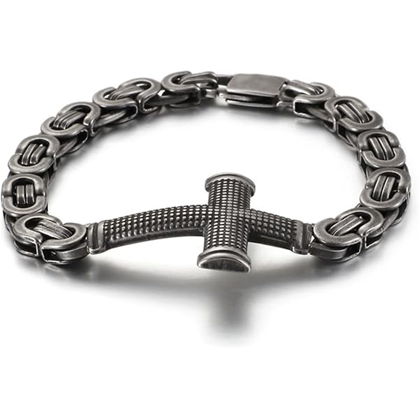 Urban Jewelry Men’s Pyramid Bracelet - Stainless Steel & Tungsten, 8.26 Inch, Silver Finish - View #12