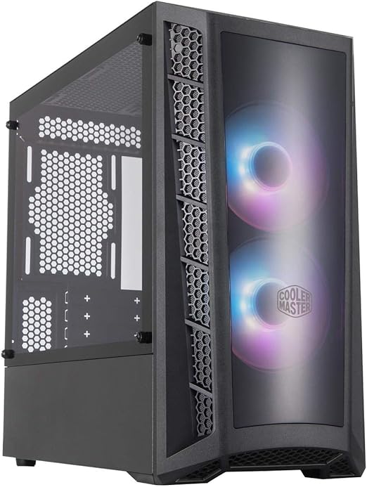 Amazon Com Cooler Master Masterbox Mb320l Argb Micro Atx With Dual Argb Fans Darkmirror Front Panel Mesh Front Intake Vents Tempered Glass Side Panel Argb Lighting System Computers Accessories