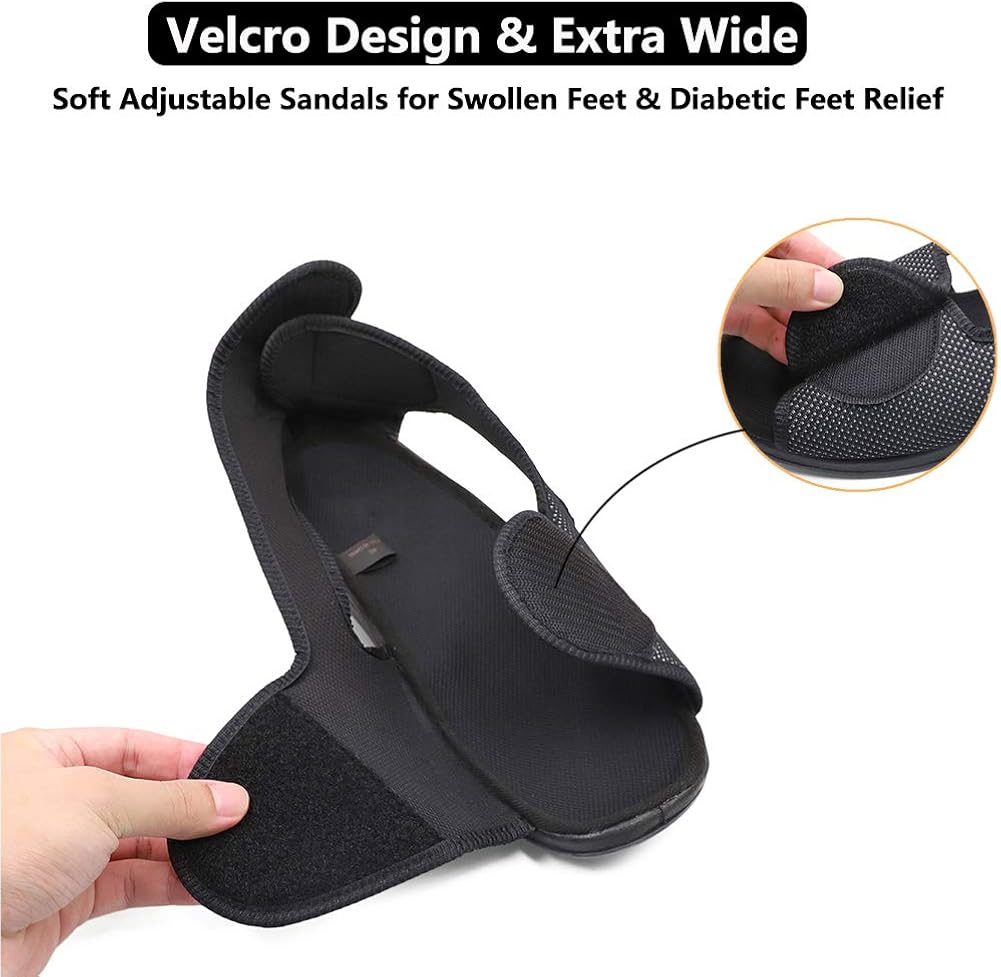 womens velcro sandals wide width