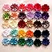 20Pcs EMAXELER Mixed Random Colors Flat-bottomed Beautiful DIY Handmade Decorative Polygonal Wedding Flowers for Headbands Hair Clips Scrapbooking Clothes and More Decoration 20 PCS Polygonal Flowers