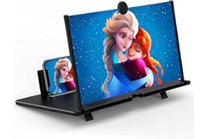 KERFULTY 14" Screen Magnifier for Cell Phone – 3D HD Magnifing Screen Enlarger Projector for Movies Videos and Gaming – Foldable Phone Stand Holder with Screen Amplifier–Supports All Smartphones (Black-14inch)