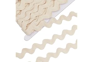 GORGECRAFT 1 inch/26.5mm Cotton Rick Rack Trim 10 Yards RIC Rac Rickrack Lace Wave Ribbon Floral White Zig Zag Wave Bending Fringe Lace Trim S Shaped Woven Braided Fabric for Sewing DIY Crafts