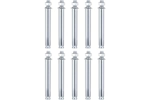 DTGN 1/2" x 6" Hex Nut Sleeve Anchors - 10Pack - Good for Concrete Dry Brick Block Walls - Carbon Steel - Silver